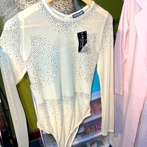 Fashion Nova studded sheer body suit